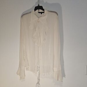 Elegant Cream Ruffle Blouse (1226)